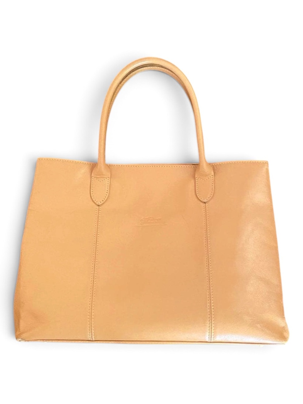 Longchamp Roseau Leather Tote Bag Camel Tan Shoulder Handbag Work Travel